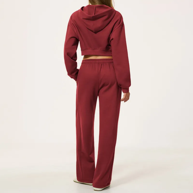 Women's Set-Relaxed Fit Custom Logo Hoodie 4-Piece Yoga Gym Running Workout Set FGBTZ5555