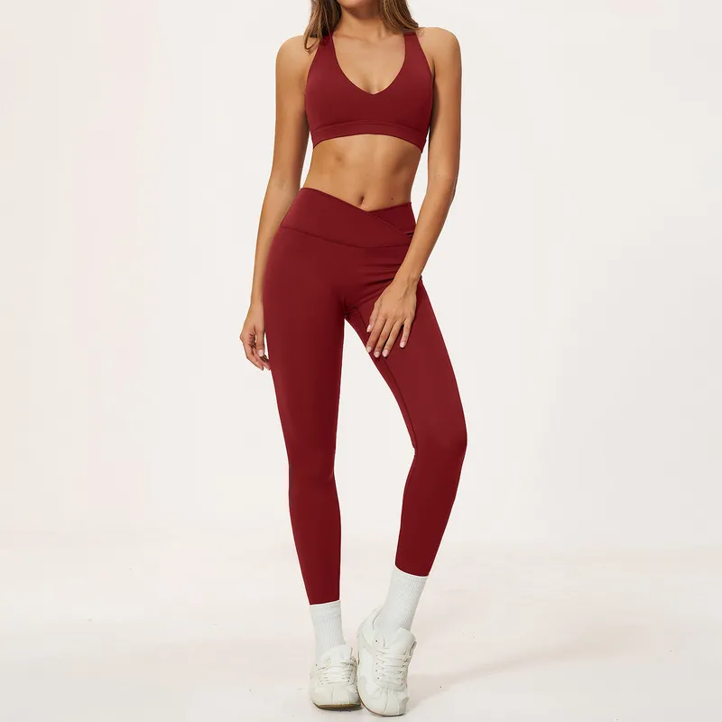 Retro red bra+leggings