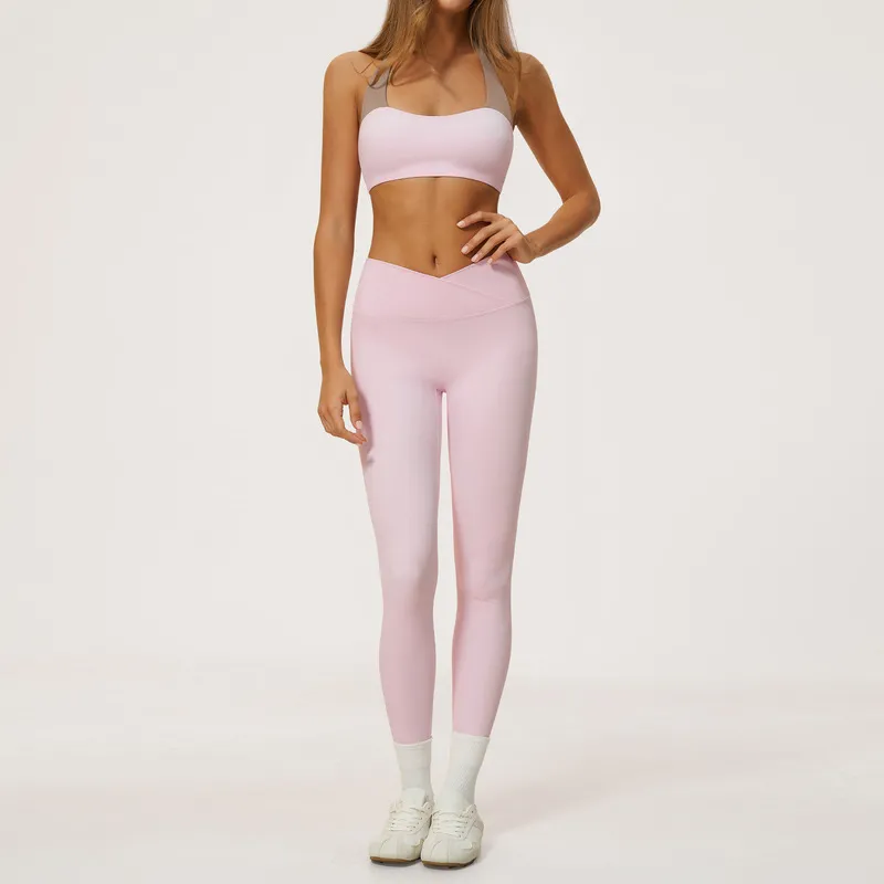 Baby pink halter bra+leggings