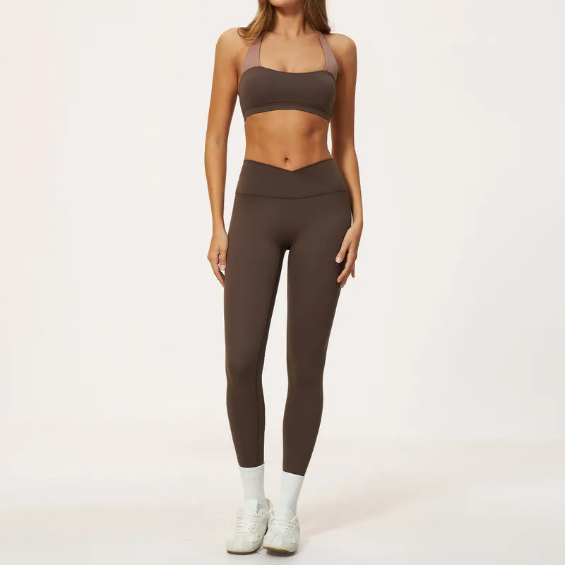 Brown halter bra+leggings