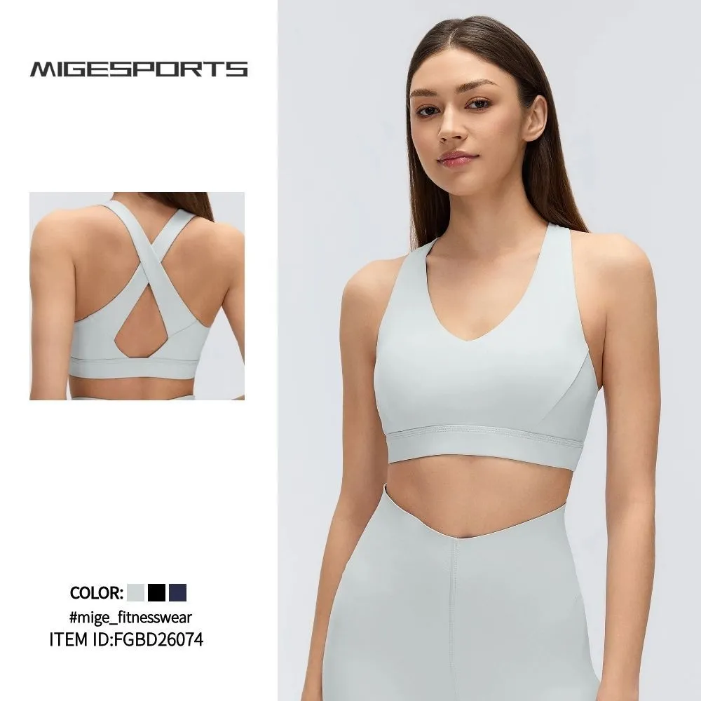 Yoga Sports Bras for Women Breathable Support Lightweight Spandex Padded Bra FGBD26074