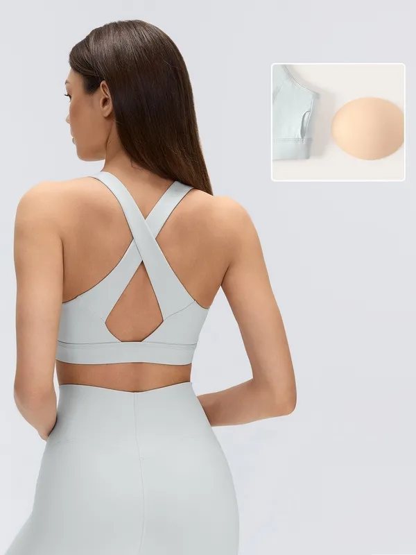 Yoga Sports Bras for Women Breathable Support Lightweight Spandex Padded Bra FGBD26074