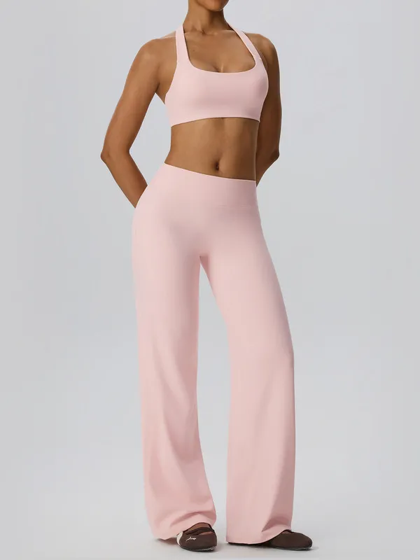 High Stretch Fabric Yoga Set for Women Form-Fitting Breathable Quick-Dry Workout Set Gym FGBYEL62768+62345