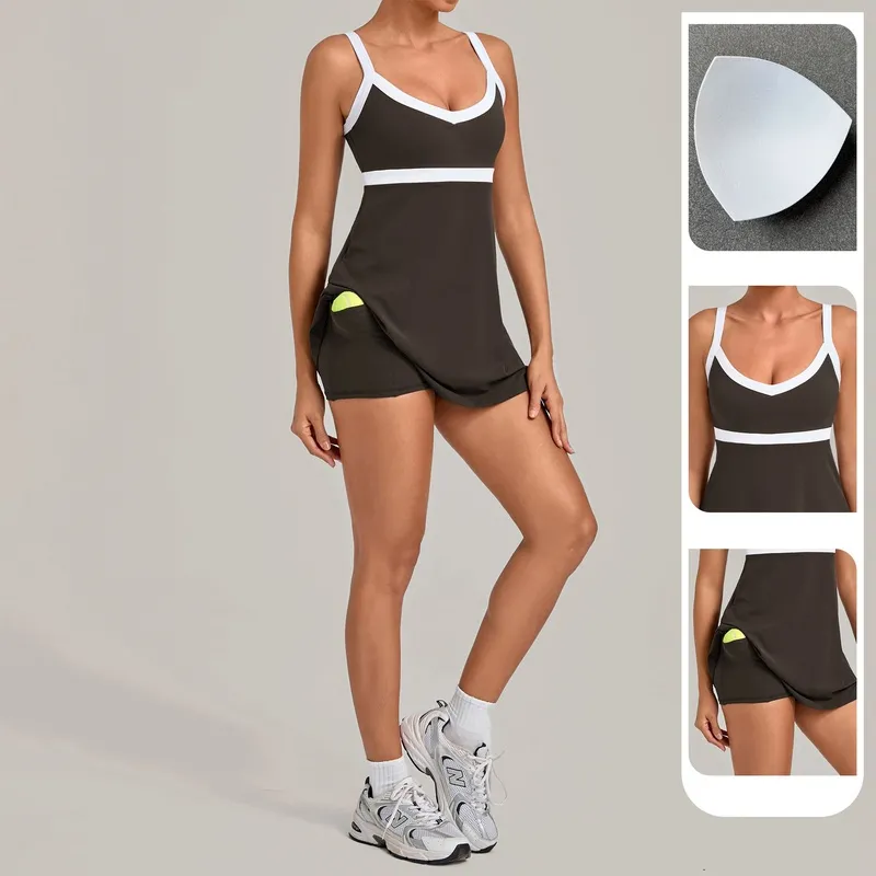 Ladies Tennis Dress Women Sportswear Golf Girls Tennis Dress With Shorts Tennis Wear Dress FGBQS3591