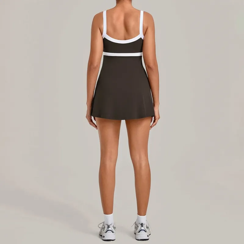 Ladies Tennis Dress Women Sportswear Golf Girls Tennis Dress With Shorts Tennis Wear Dress FGBQS3591