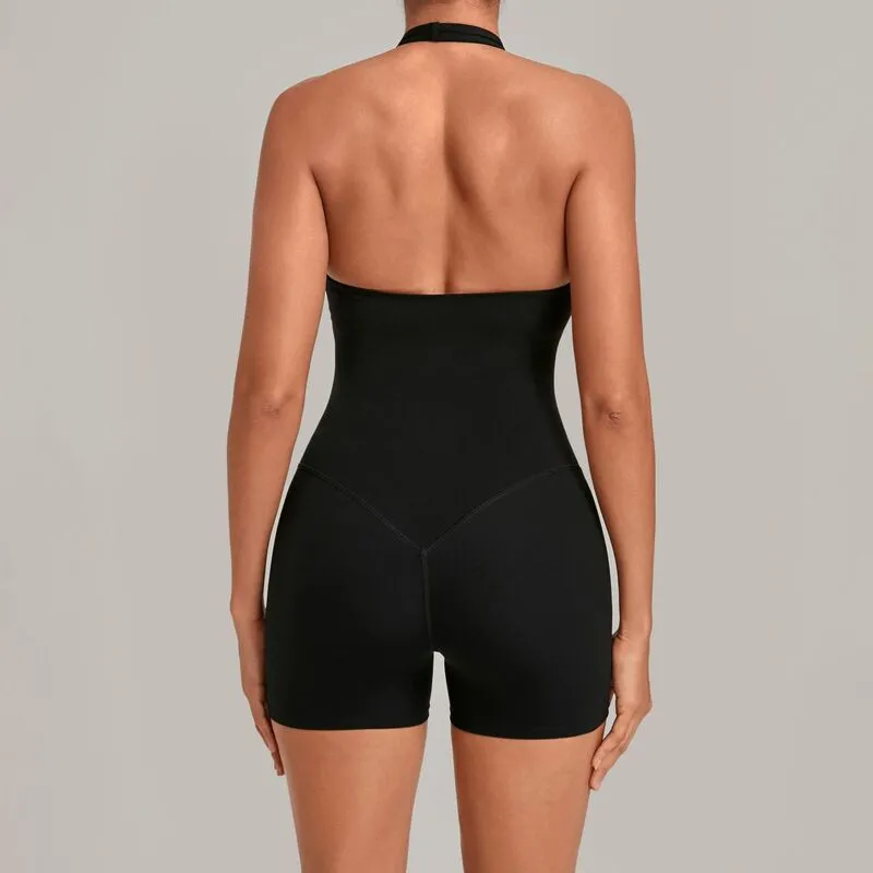 One Piece Yoga Workout Breathable Quick Dry Hollow Back Women's Jumpsuit FGBQS4416