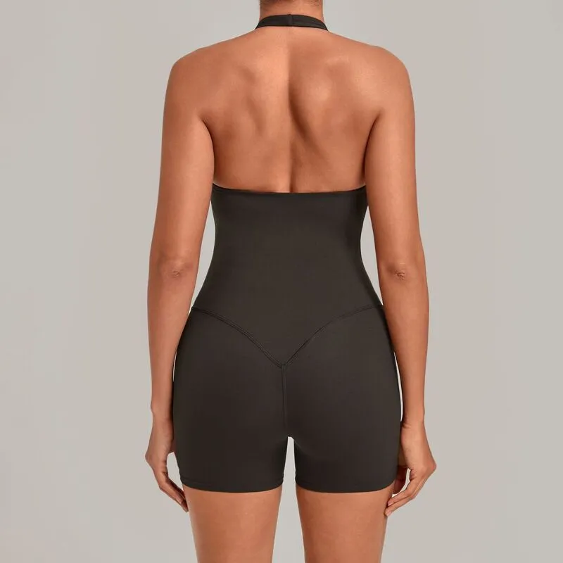 One Piece Yoga Workout Breathable Quick Dry Hollow Back Women's Jumpsuit FGBQS4416