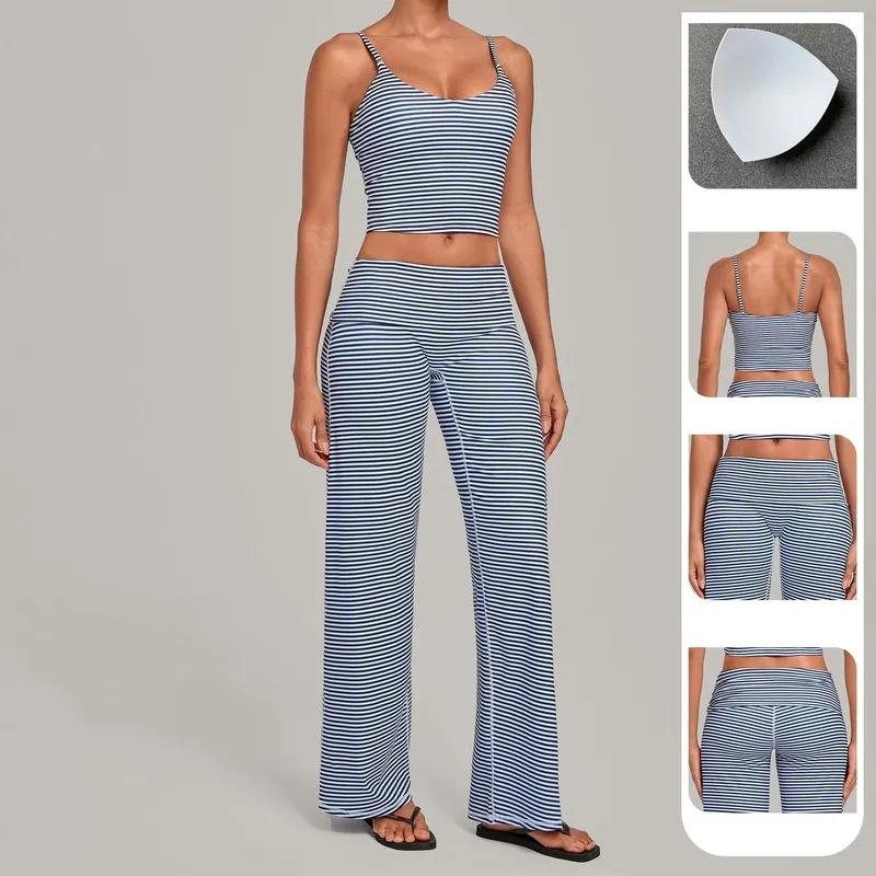 Latest Style Breathable Women's Yoga Singlets Pants 2-Piece Set Quick Dry Spandex/Polyester Gym Wear FGBQS7116+6722