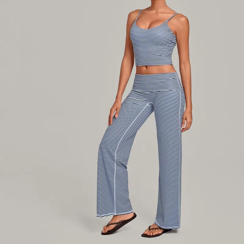 Latest Style Breathable Women's Yoga Singlets Pants 2-Piece Set Quick Dry Spandex/Polyester Gym Wear FGBQS7116+6722