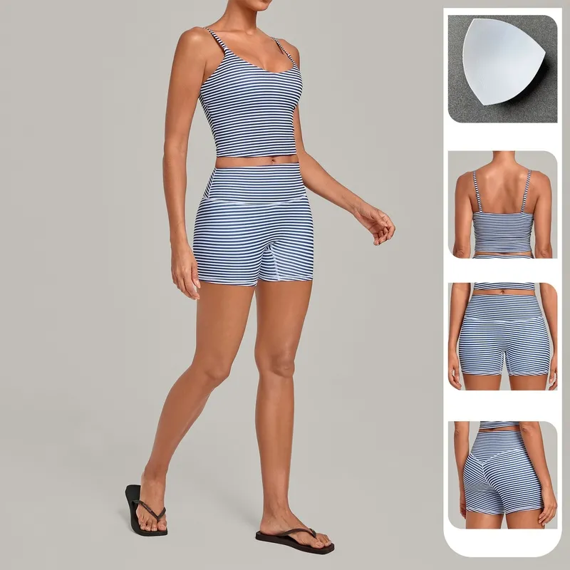 Gym Fitness Yoga Set Singlets Shorts Women Quick Dry Outdoor Running Sportswear FGBQS7116+1571