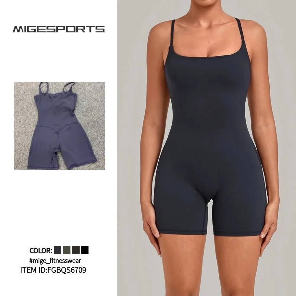 Women's Sports Bodysuits and Jumpsuits Fitness Yoga Shorts for Workout Gym Set FGBQS6709