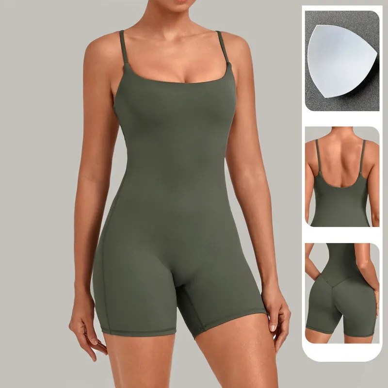 Women's Sports Bodysuits and Jumpsuits Fitness Yoga Shorts for Workout Gym Set FGBQS6709