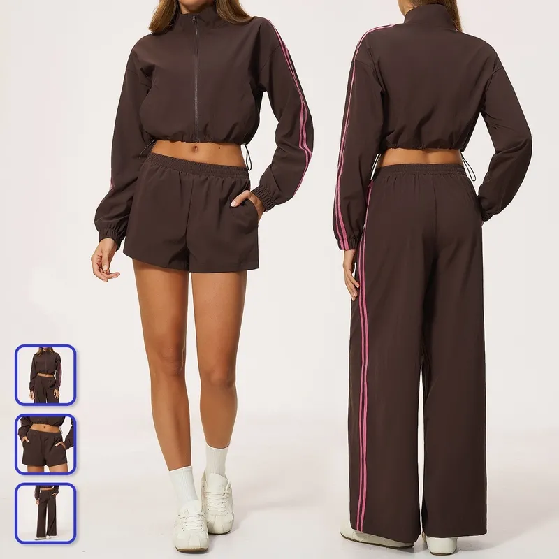 Women's Quick Dry Breathable Yoga Gym Sports Fitness Casual Two Piece Set Tracksuit FGBTZ2592