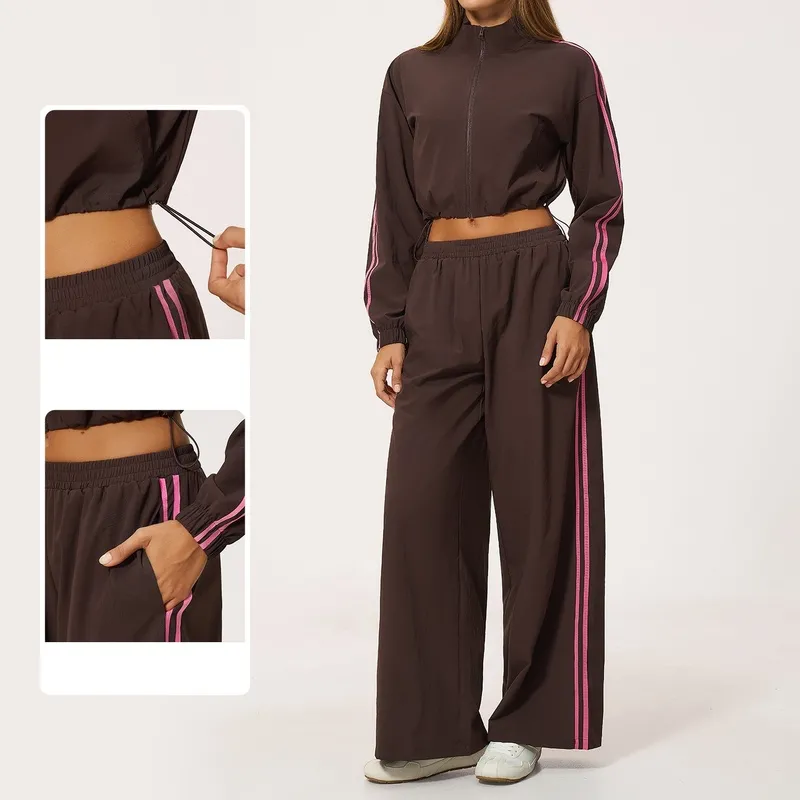 Women's Quick Dry Breathable Yoga Gym Sports Fitness Casual Two Piece Set Tracksuit FGBTZ2592