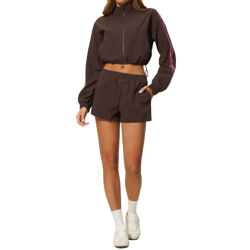 Women's Quick Dry Breathable Yoga Gym Sports Fitness Casual Two Piece Set Tracksuit FGBTZ2592