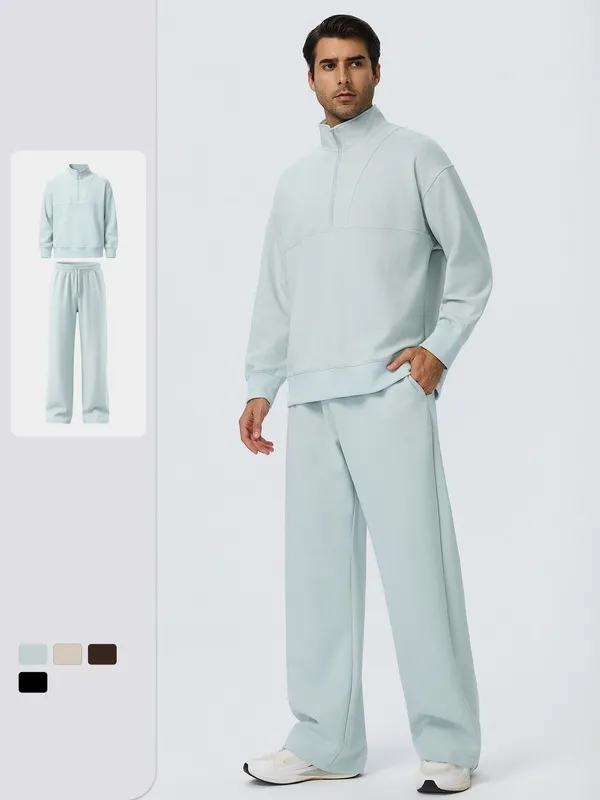 Men's Casual Solid Sweatsuit Set Wholesale Apparel Sportswear EFGBYEL-61531+61301