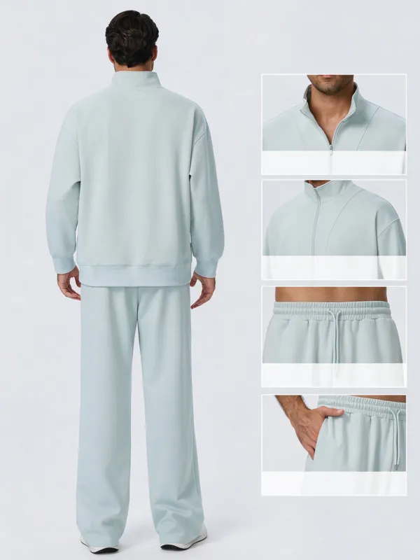 Men's Casual Solid Sweatsuit Set Wholesale Apparel Sportswear EFGBYEL-61531+61301