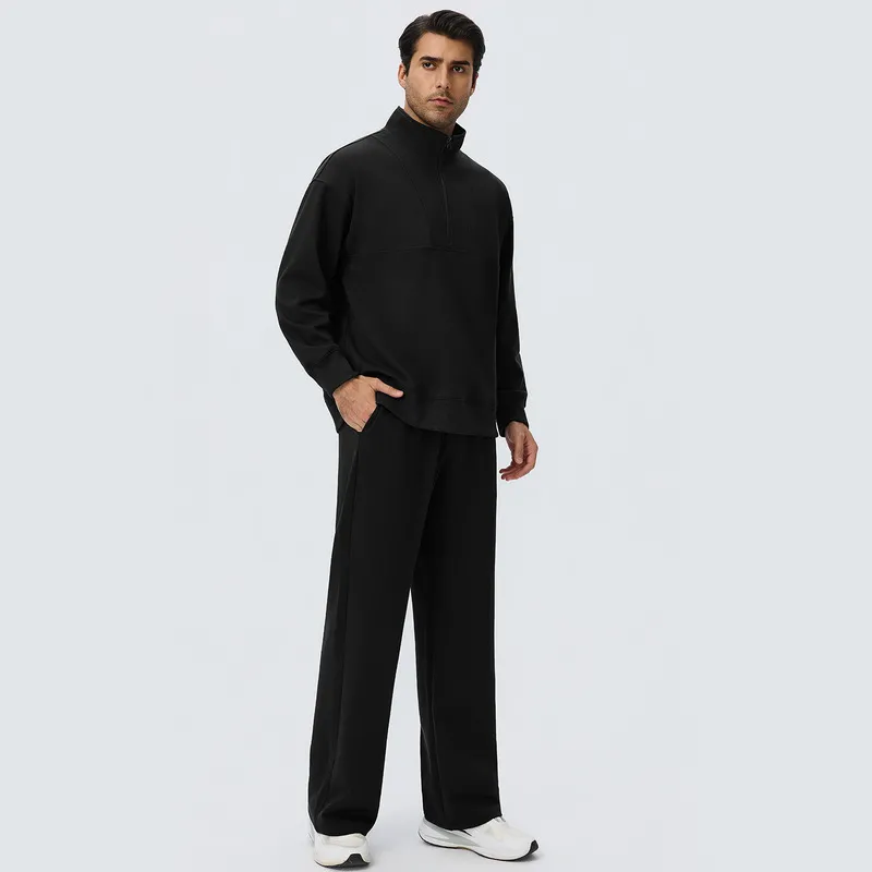 Men's Casual Solid Sweatsuit Set Wholesale Apparel Sportswear EFGBYEL-61531+61301