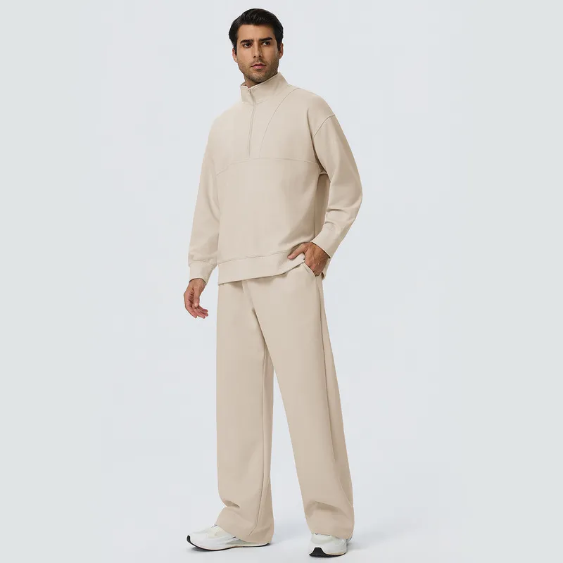 Men's Casual Solid Sweatsuit Set Wholesale Apparel Sportswear EFGBYEL-61531+61301