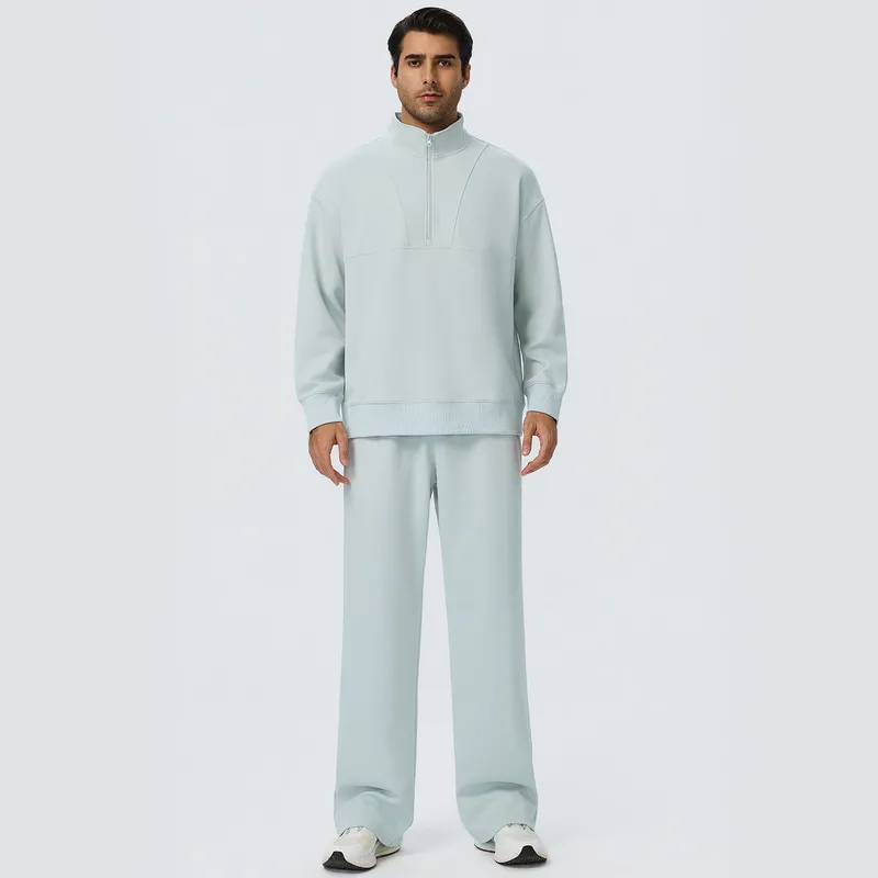 Men's Casual Solid Sweatsuit Set Wholesale Apparel Sportswear EFGBYEL-61531+61301